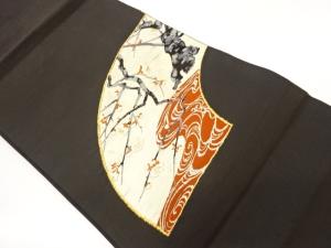 梅・流水模様織出し名古屋帯